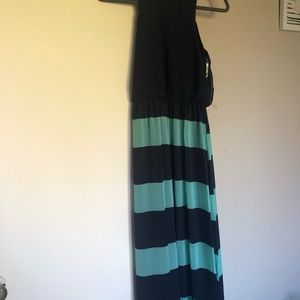 Blue and teal maxi dress